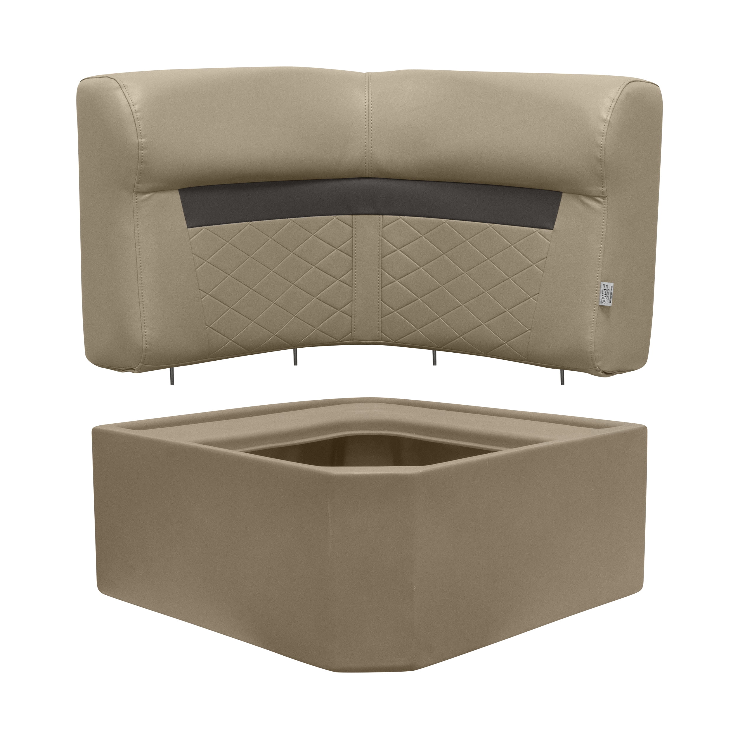 Wise DLX133-1900 DLX Series Pontoon Corner Cushion Set - Neutral / Meteor