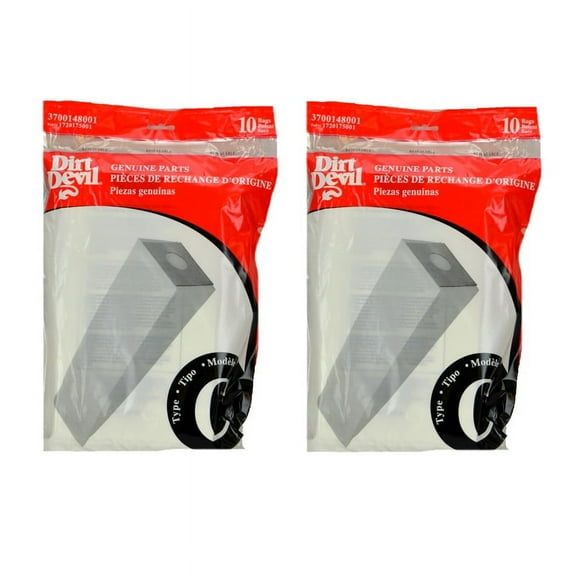 Replacement Part For Dirt Devil 7200, Type C Upright Vacuum Paper Bags 20PK :- 3700148001