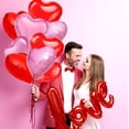 thumbnail image 3 of Globos en forma de corazón Skylety de 18 pulgadas, rojos y rosas (28 unidades), 3 of 7