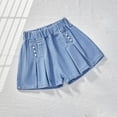 thumbnail image 7 of Taqqpue Girl's Denim Ruffle Skirts Mini Flared Pleated Toddler Jean Skorts with Shorts Underneath 2-12 Years, 7 of 7