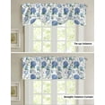 thumbnail image 6 of Tie Up Valance Curtain for Kitchen,Blue Flower Hydrangea Eucalyptus Leaf Rod Pocket Short Curtains Adjustable Tie-Up Shade Valances,Watercolor Floral Seamless Window Treatment for Living Room, 6 of 8