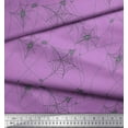 thumbnail image 2 of Soimoi Purple Viscose Chiffon Fabric Web & Spider Insects Printed Fabric 1 Yard 42 Inch Wide, 2 of 3