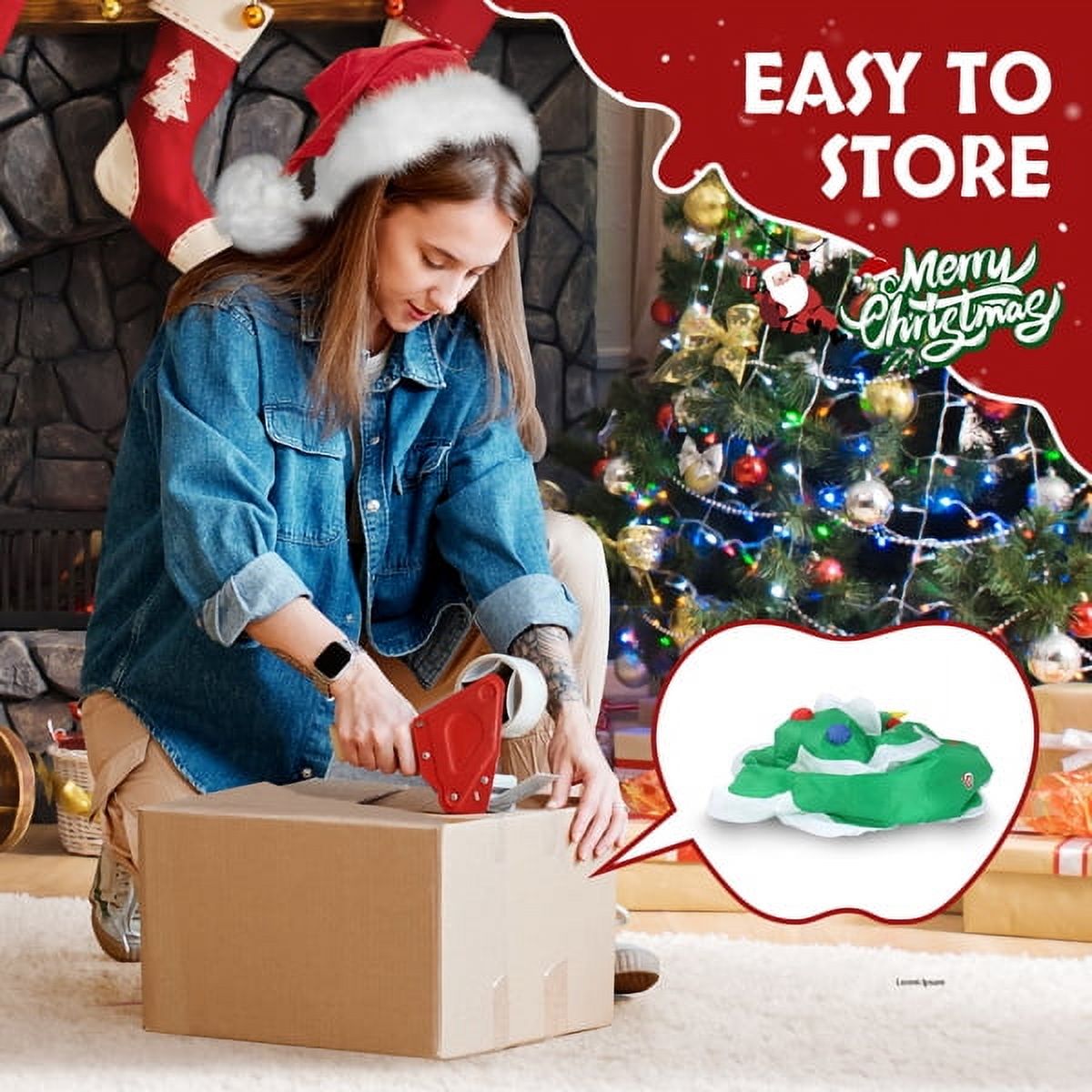82.7in Inflatable Christmas Tree Decoration, Built-in LED Lights, Colorful Accents & Star Topper, Indoor/Outdoor Yard/Store Holiday Decor
