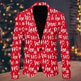 thumbnail image 4 of Christmas Blazer Men's Christmas Snowflake Santa Claus Printed Pocket Lapel Buttoned Blazer Suit Jacket Suit, 4 of 5