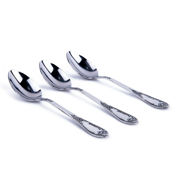 STPgoods Imperial Vintage Style 3 Pieces Tea Spoon Set 7.7" Stainless Steel Coffee Spoons Silverware Spoons Dessert Spoon Set Stainless Steel Flatware Set Spoons for Home & Kitchen