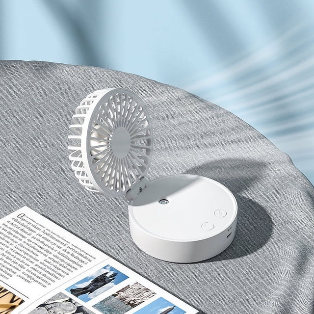 Fiudx Admirador Ventilador Pequeño Plegable Con Pulverizador De Mano, Ventilador Práctico Con Carga Usb, Miniventilador De 2000Mah