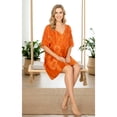 thumbnail image 4 of HAPPY BAY Women's Summer Relaxed Fit Caftan Short Loungewear 2X-3X Burnt Orange_AC849, 4 of 5