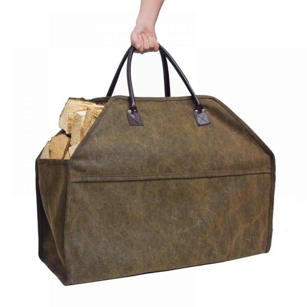 Eleanos Outdoor Tote Camping Carry Bag Canvas Log Tote Bag Carrier