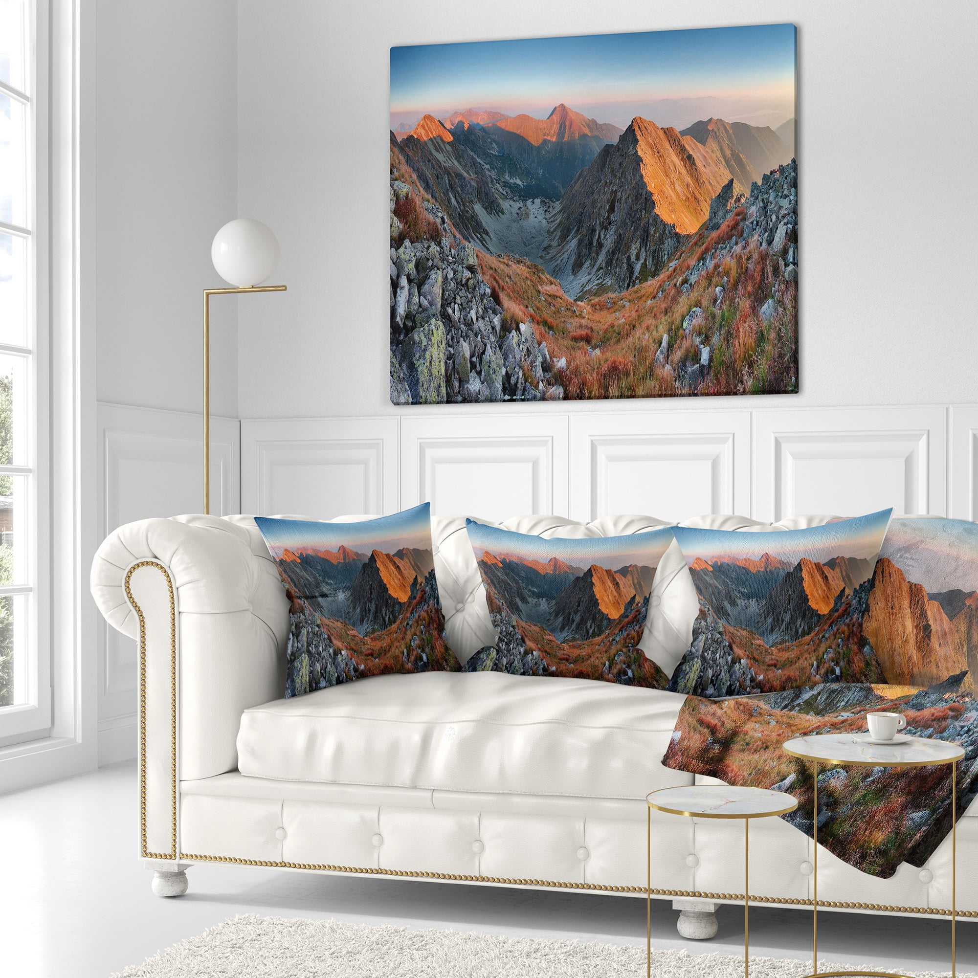 Designart Slovakia Mountains at Autumn - Landscape Printed Throw Pillow - 18x18