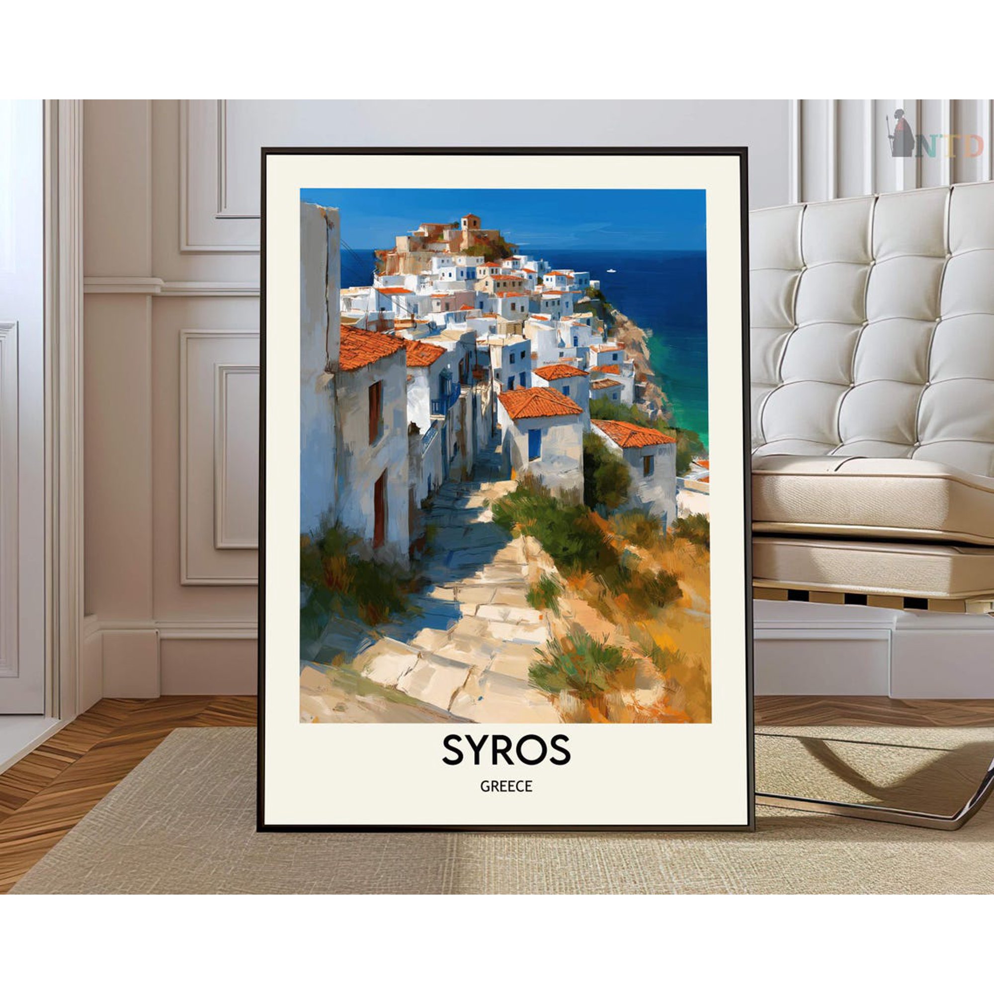 Syros Greece Travel Poster Wall Art Print Unframed Paper Print