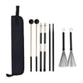 thumbnail image 2 of Yinanstore Drum Sticks Set Brushes Stage Performance Ergonomic Non Slip Handles with Storage Bag Practice for Professional Musical Lover, 2 of 8