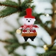 thumbnail image 1 of xihome Adorno navideño colgante de polister de 5,5 pulgadas para rbol de Navidad con cuerda para colgar - Diseños de Pap Noel, muñeco de nieve y reno, 1 of 6
