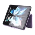 thumbnail image 6 of Mantto Galaxy Z Fold 3 5G Cover, Wallet Card Slot Crossbody/Shoulder Strap + Wristlet Strap Magnetic Premium PU Leather Zipper Pocket With Kickstand For Samsung Galaxy Z Fold 3 5G, Purple, 6 of 14