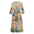 thumbnail image 5 of WFJCJPAF 2025 New Product Autumn Dresses for Women under $10 Plus Size,Women's Summer Printed Fashion 3/4 Sleeve Turndown Collar Dress - Pink S, 5 of 5