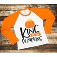 thumbnail image 2 of Boys Pumpkin King Halloween Thanksgiving Raglan Shirt (7), 2 of 3