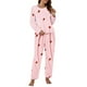 thumbnail image 1 of Gibobby Pijama de dos piezas para mujer Conjuntos de pijamas informales para mujer, Tops de manga larga de lana Coral y pantalones largos, conjunto de dos piezas(Rosa,Talla única), 1 of 5