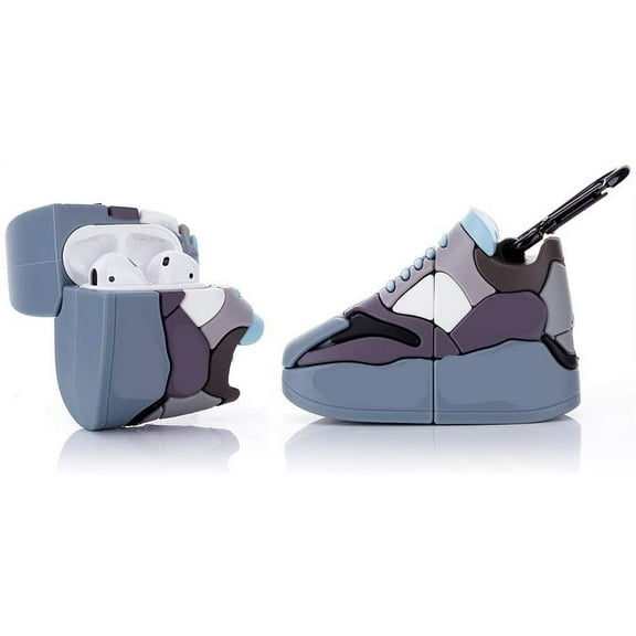 Airpods Silicone Case 3D Cartoon Funny Cute Cover Compatible for Apple Airpods 1&2 [Sneakers Shoe Series] (Blue Sole)