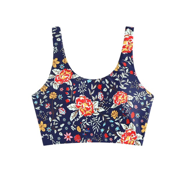 Camiseta tipo tankini corta ZAFUL con nudo en la parte delantera, acolchada, azul floral