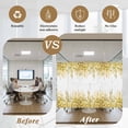 thumbnail image 5 of Yellow Eucalyptus Leaves Window Privacy Film, Spring Floral Summer Botanical Static Cling UV Sun Blocking Heat Control Window Tint, Non-Adhesive One Way Windows Privacy Cover 17.7''x78.7'', 5 of 7