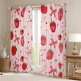 thumbnail image 2 of Manfei Sweet Strawberry Black Out Curtains,Cartoon Daisy Loves Curtains Pack of 2 (42x63 Each),Pink Bowknot Ribbon Bedroom Curtains For Kids,Microfiber Bedroom Decor, 2 of 6
