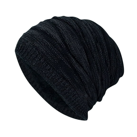 Fgnfyis Knitted Soft Slouch Winter Hat for Women & Men, Warm Fashion Cap for Cold Days - Winter Hats for Women Black