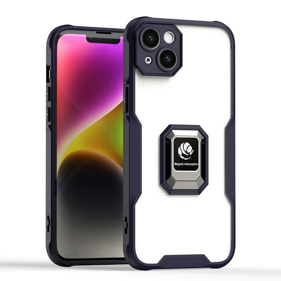SaniMore for iPhone 14 6.1" 2022 Case, Military Grade Protection Case with Magnetic Car Mount Metal Hidden Kickstand Lens All-inclusive Shockproof Anti-fall Case for iPhone 14, Purple