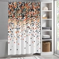 thumbnail image 3 of Abstract Check Texture Fabric Shower Curtain Orange Green White Washable Shower Curtains for Bathroom, Waterproof Bath Curtain with Hooks Home Decor 36x72in, 3 of 8