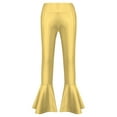 thumbnail image 3 of Alvivi Kids Girls Metallic Jazz Latin Dance Flare Pants Ruffle Stretchy Bell Bottom 6-14, 3 of 6