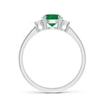 thumbnail image 2 of Angara Natural 0.75 Ct. Emerald with Diamond Classic Ring in Sterling Silver for Women (Ring Size: 3), 2 of 11