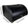 thumbnail image 2 of Stainless Steel Bread Box,Large Capacity Bread Box with Roll Up Lid Multifunctional Counter Storage Container,Bread Bin Holder,For Home and Kitchen (Black-11.8" L x 10" W x 7" H), 2 of 3