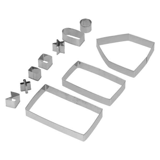 Molde para galletas, 10 unidades/juego de galletas de acero inoxidable, herramienta para hornear DIY, cortador de galletas creado magistralmente