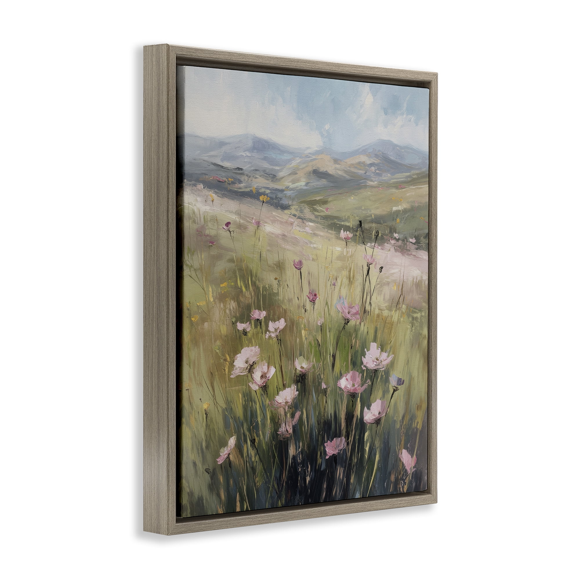 Stupell Industries Wild Shrubs in Pasture Brown Framed Floater Canvas Wall Art, design by Svetlana Aleynikova