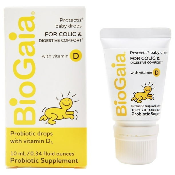 BioGaia Protectis Baby Probiotic Drops Vitamine D | Réduit les coliques,  les gaz et les amp; Crachats | Poops sains | Réduit les pleurs et les amp;
