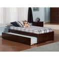 thumbnail image 4 of Leo & Lacey Urban Twin Trundle Platform Bed in Walnut, 4 of 5