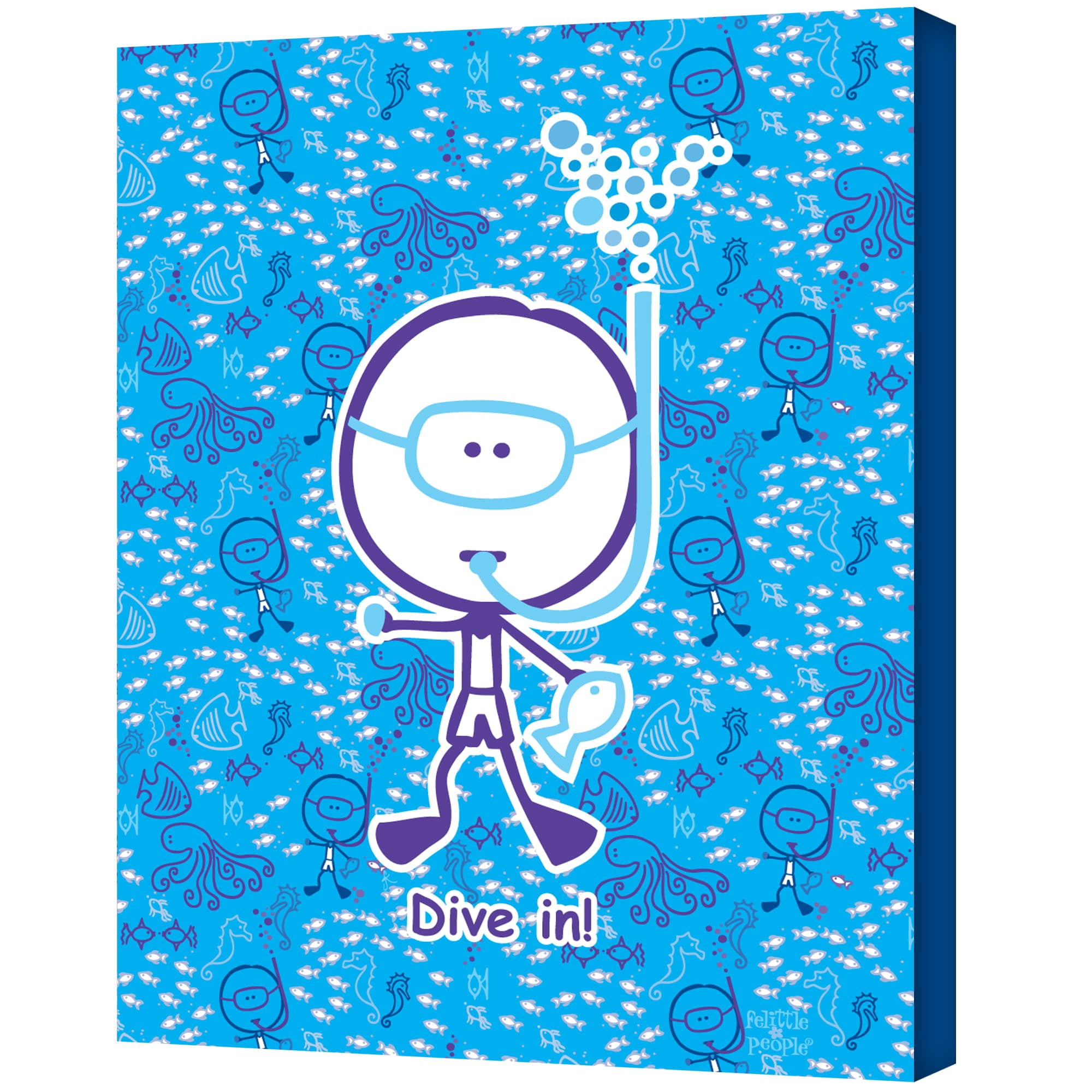 FeLittle People "Swim — Dive In Boy" Wrapped Canvas