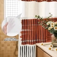thumbnail image 3 of No Hook Shower Curtain, Brown Striped Shower Curtains for Bathroom with See Through Top Window, Farmhouse Stripes Modern Abstract Art Waterproof & Washable Bath Curtain Stall 48"x72", 3 of 9