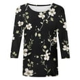 thumbnail image 4 of Womens 4/3 Printing Casual Fashion Crew Neck Three Quarter Sleeve TShirt Blouse Tops All Womens Long Sleeve Turtleneck Women Valentines Day Shirts for Men Workout Clothes Womens Loose Fit Tops, 4 of 4