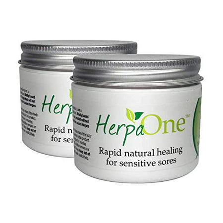 HerpaOne - Rapid Healing for Herpes Sores - All Natural - Lysine and Zinc Formulation- for Herpes Cold Sores Pain Itching Relief by HerpaOne (Two Jars - 3.6