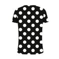 thumbnail image 4 of Women's Fashion Casual Loose Blouse, Printed V-Neck T-Shirt, Polka Dot Print Short Sleeve Top, Stylish Women's V-Neck Tee, Comfortable Casual Blouse for Daily Wear, Trendy Summer T-Shirt for Women, 4 of 5