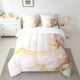 thumbnail image 2 of YST 7-Piece Pink Marbling Comforter Set, Queen Size, Girly Geometric, Watercolor Swirl, Abstract Stone Pattern, 2 of 4