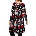 thumbnail image 2 of Bellella Robe de Noël pour Femmes Grande Taille Imprimé Flocon de Neige Robe de Noël Longueur Genou Manches Longues Col Rond Ample Élément Femme 4TG, 2 of 3