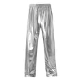 thumbnail image 1 of Lovzfmll Men's Performance Stage Pants, Solid Color, Elastic Waist, Sleek Design for Dance and Entertainment Silver, L, 1 of 3