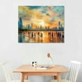 thumbnail image 2 of COMIO Mofutinpo Large Black Framed Cityscape New York abstract wall art Brown City Theme Paintings Modern Canvas office wall decor living room modern artwork Size, 2 of 4