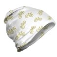thumbnail image 1 of Khaki Unisex Beanie, Simple Design Bike Pictogram, Hiking Outdoors, Khaki White, by Ambesonne, 1 of 1