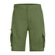 thumbnail image 4 of pstuiky Pantalones cortos para hombre, Pantalones cortos casuales de moda para hombre, con múltiples bolsillos, botón, cremallera y cintura elástica. Pantalones cortos cargo, 4 of 7
