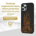 thumbnail image 2 of Case Yard Wooden Case for iPhone-12/12-Pro Soft TPU Silicone cover Slim Fit Shockproof Wood Protective Phone Cover for Girls Boys Men and Women Supports Wireless Charging St. Jude Design, 2 of 7