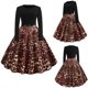 thumbnail image 2 of Vestido de manga larga con estampado de cuello en R para mujer, vestido de fiesta retro con empalme de leopardo, vestido de manga larga Fridja  NMB2860, 2 of 9