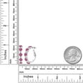 thumbnail image 2 of Gem Stone King 925 Sterling Silver Pink Moissanite and White Topaz Hoop Earrings for Women (2.62 Cttw, Round 4MM and 1.9MM, Gemstone Birthstone 1 inch Diameter), 2 of 4