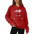 thumbnail image 2 of Enjoytime Christmas Women Fall Clothes Cute Printed Long Sleeve Pullover Sweatshirts Plus Size Fashion Casual Winter Hoodie Red XXXL, 2 of 5