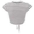 thumbnail image 4 of Blusa sin mangas informal de verano para mujer, top corto holgado a rayas, camiseta deportiva L, 4 of 9